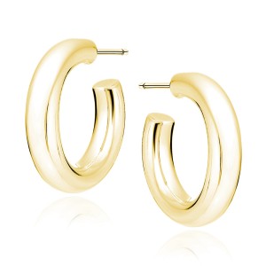 Cercei argint rotunzi placati cu aur galben Ø20mm cu surub DiAmanti Z1923EG-DIA (Argint 925‰ 2,9 g.)
